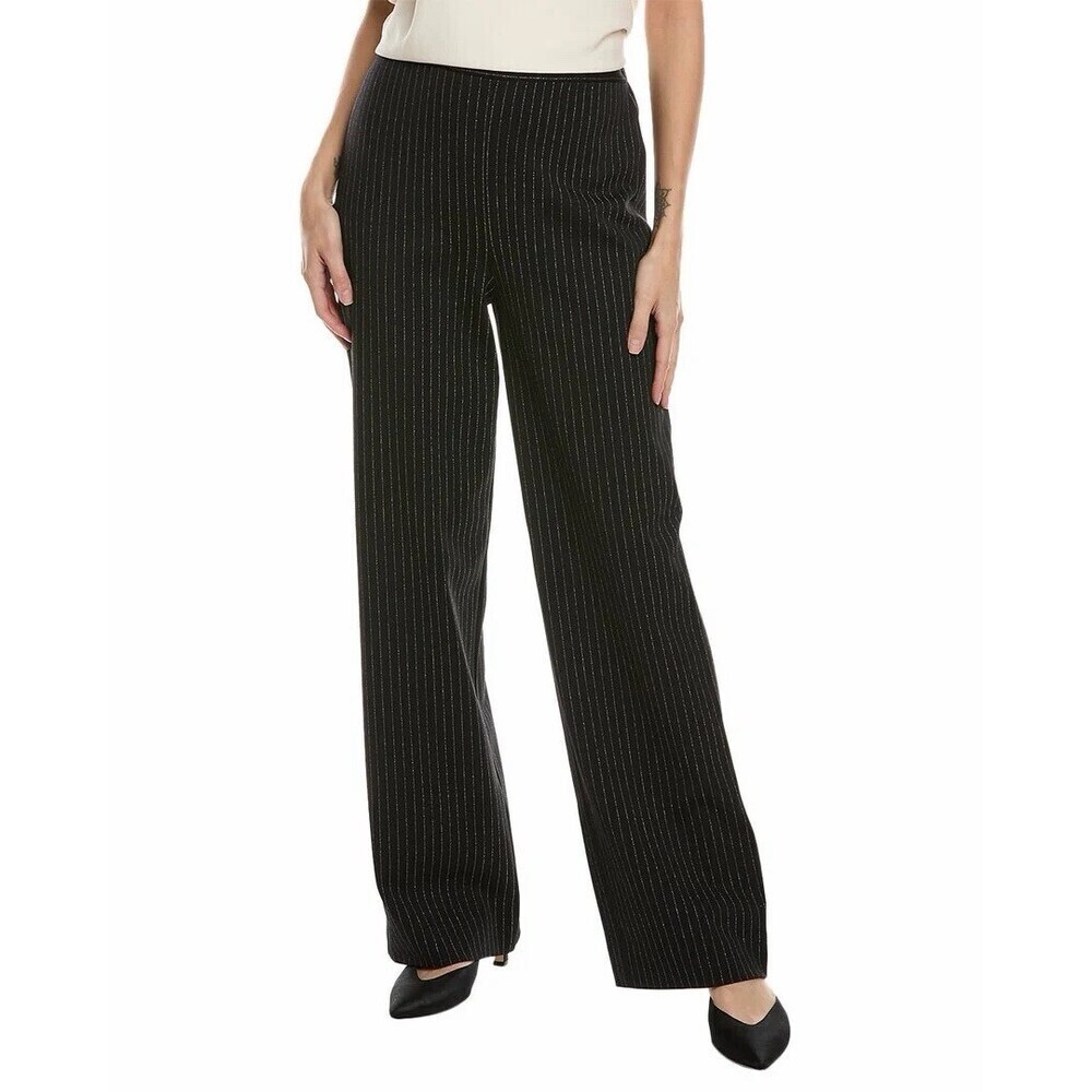 ST. JOHN COLLECTION Pinstripe Santana Knit Wide Leg Pants (108)